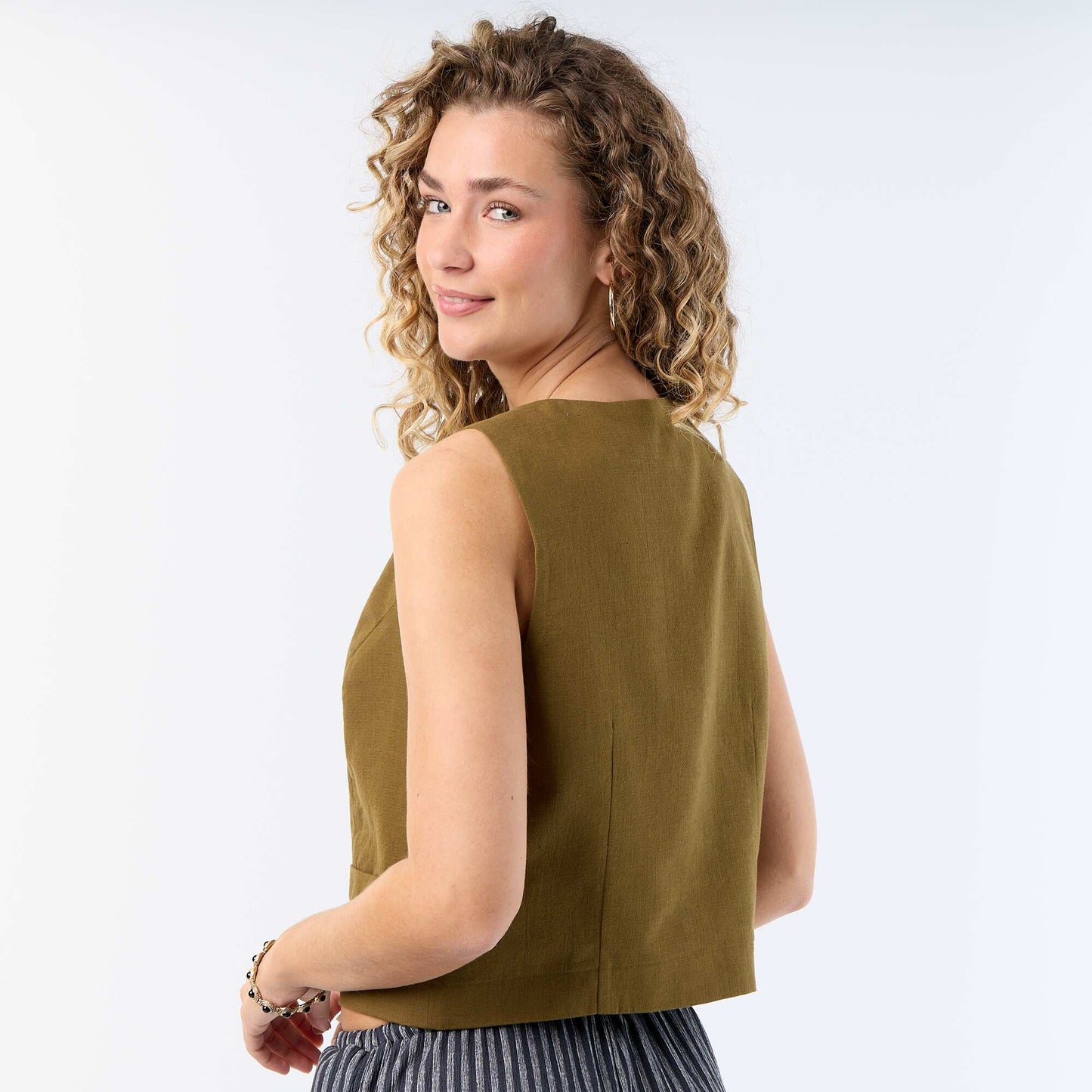 Sleeveless Suit Vest GREEN