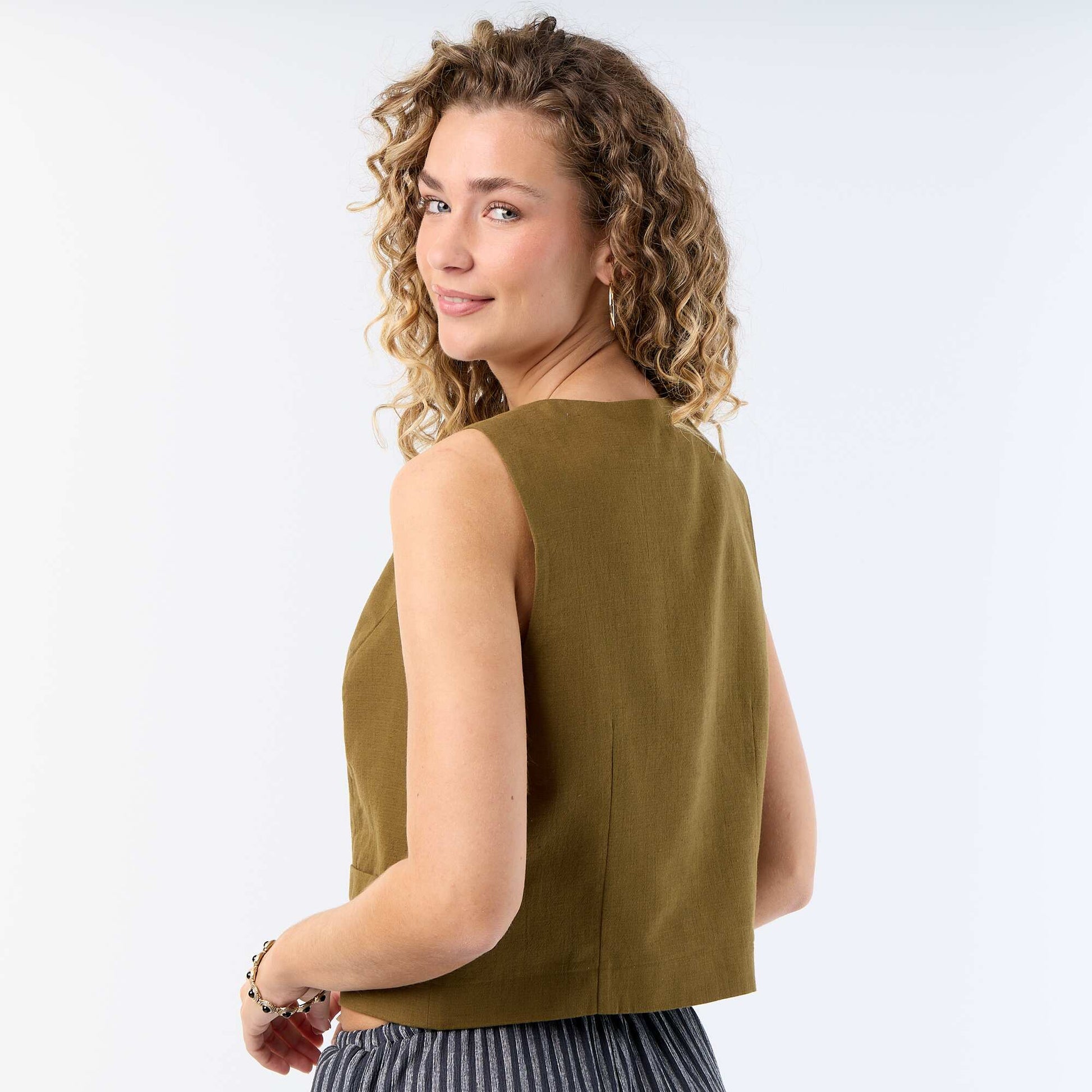 Sleeveless Suit Vest GREEN