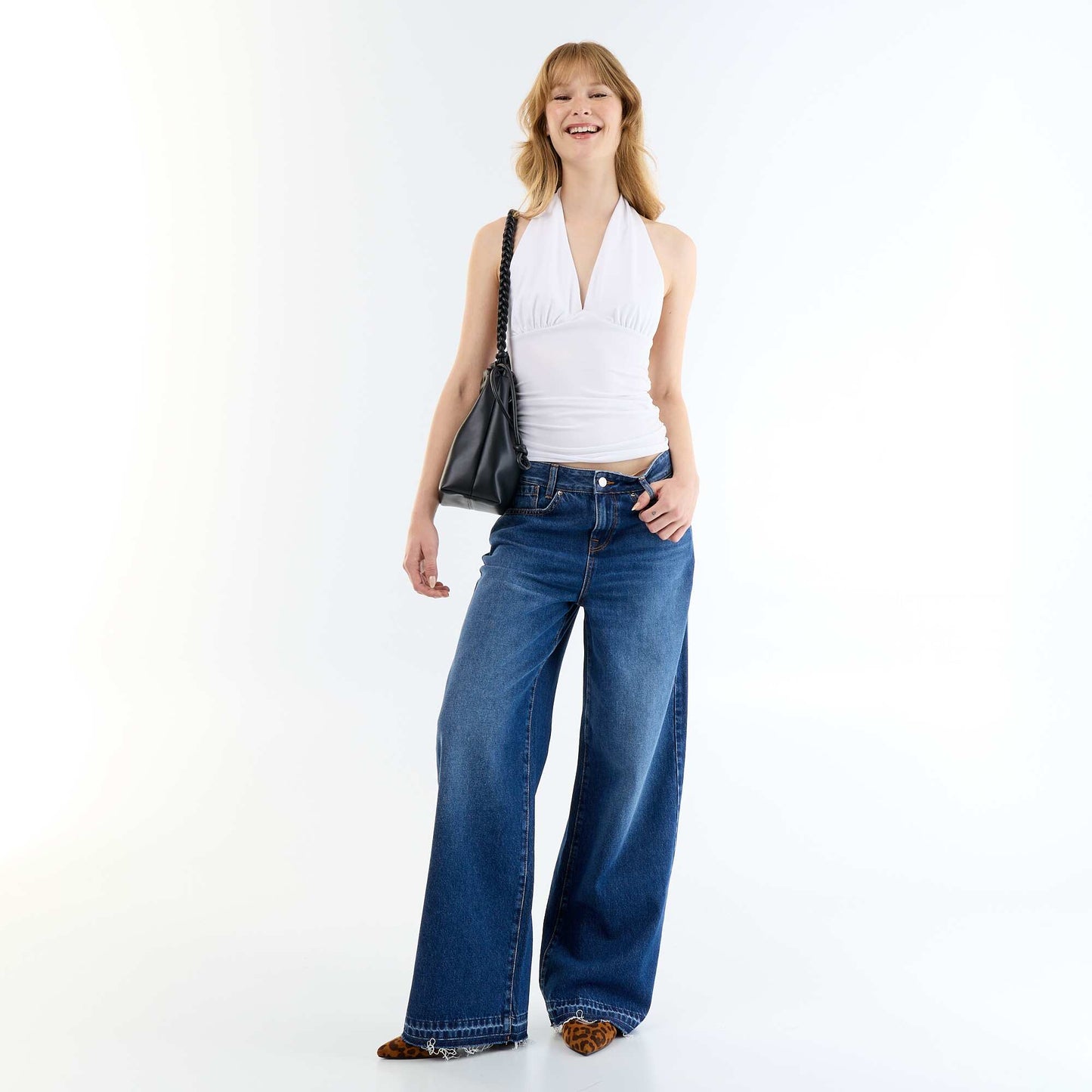 Halter Neck Stretch Top WHITE