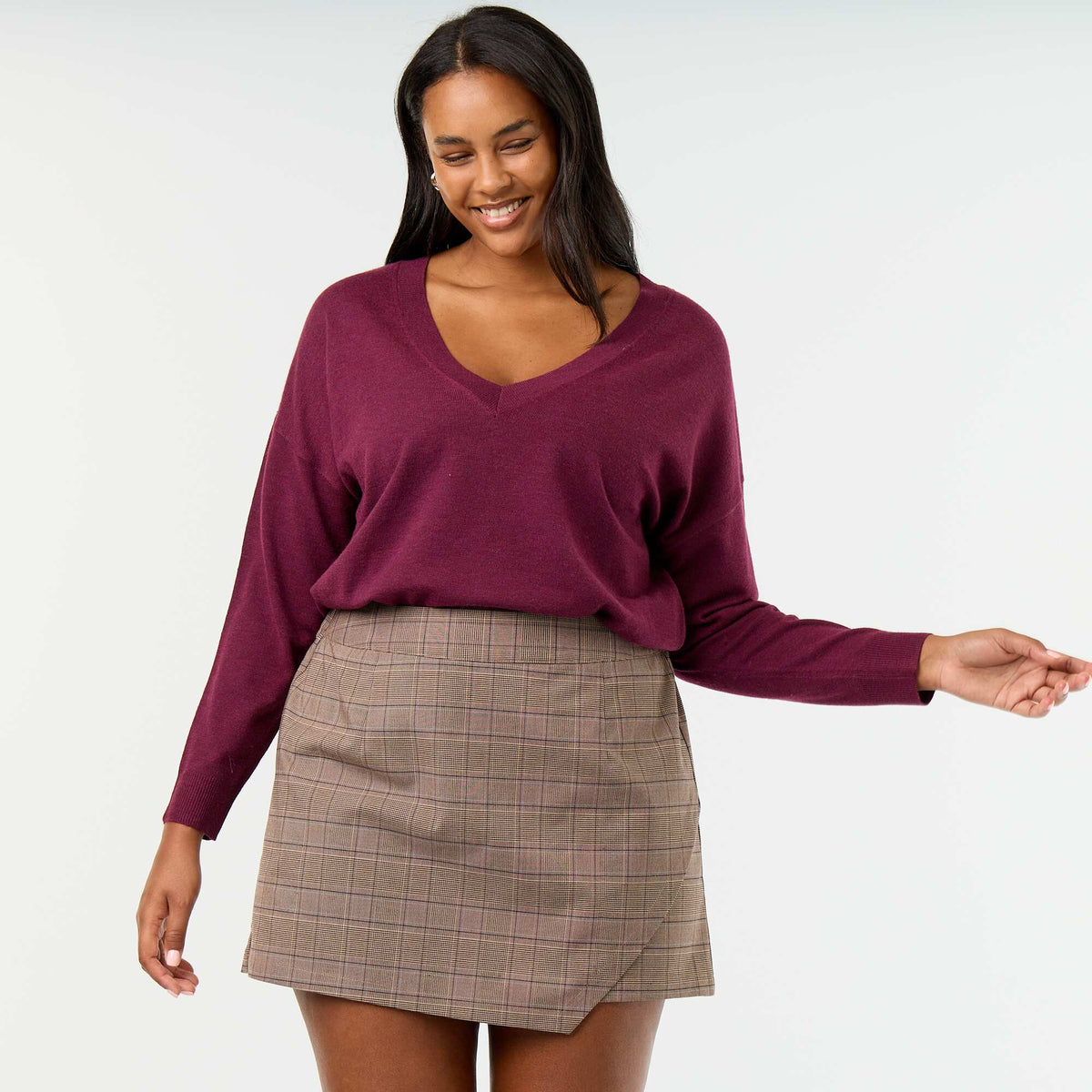 Tartan Plaid Skort BROWN