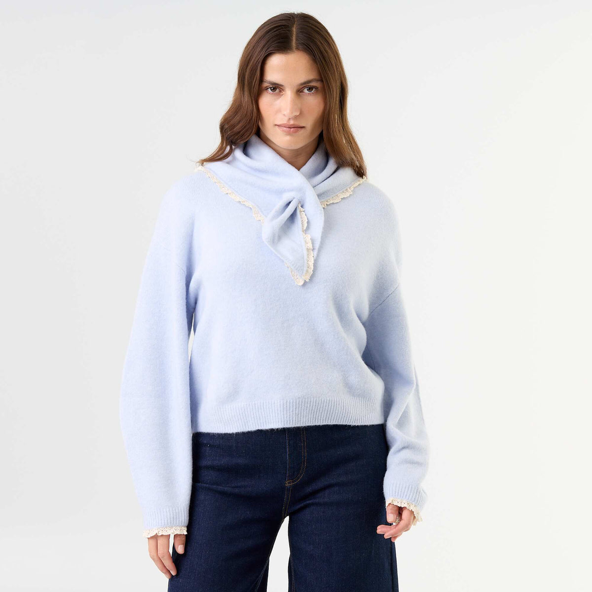 Sweater with matching scarf BLUE