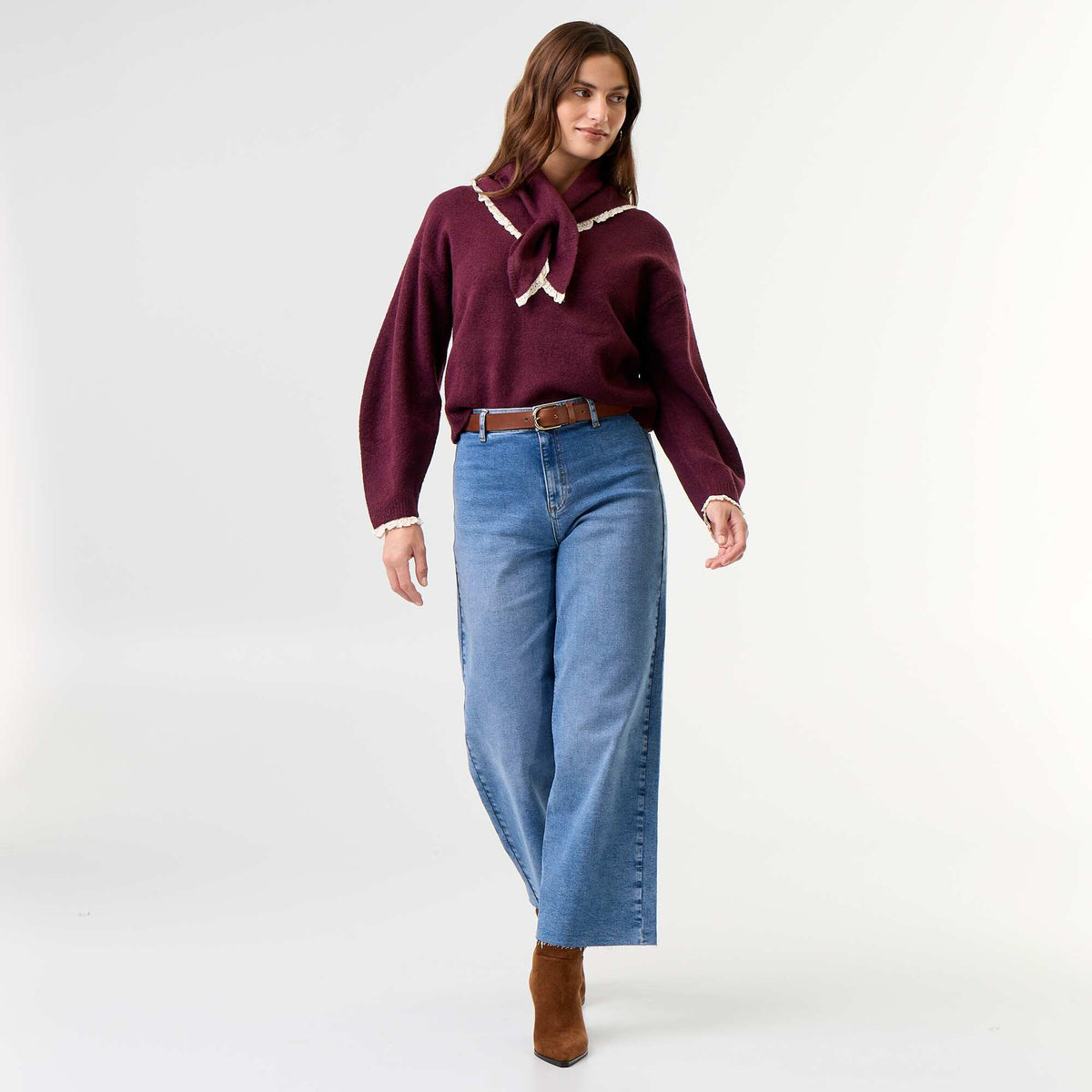 Sweater with matching scarf PURPLE