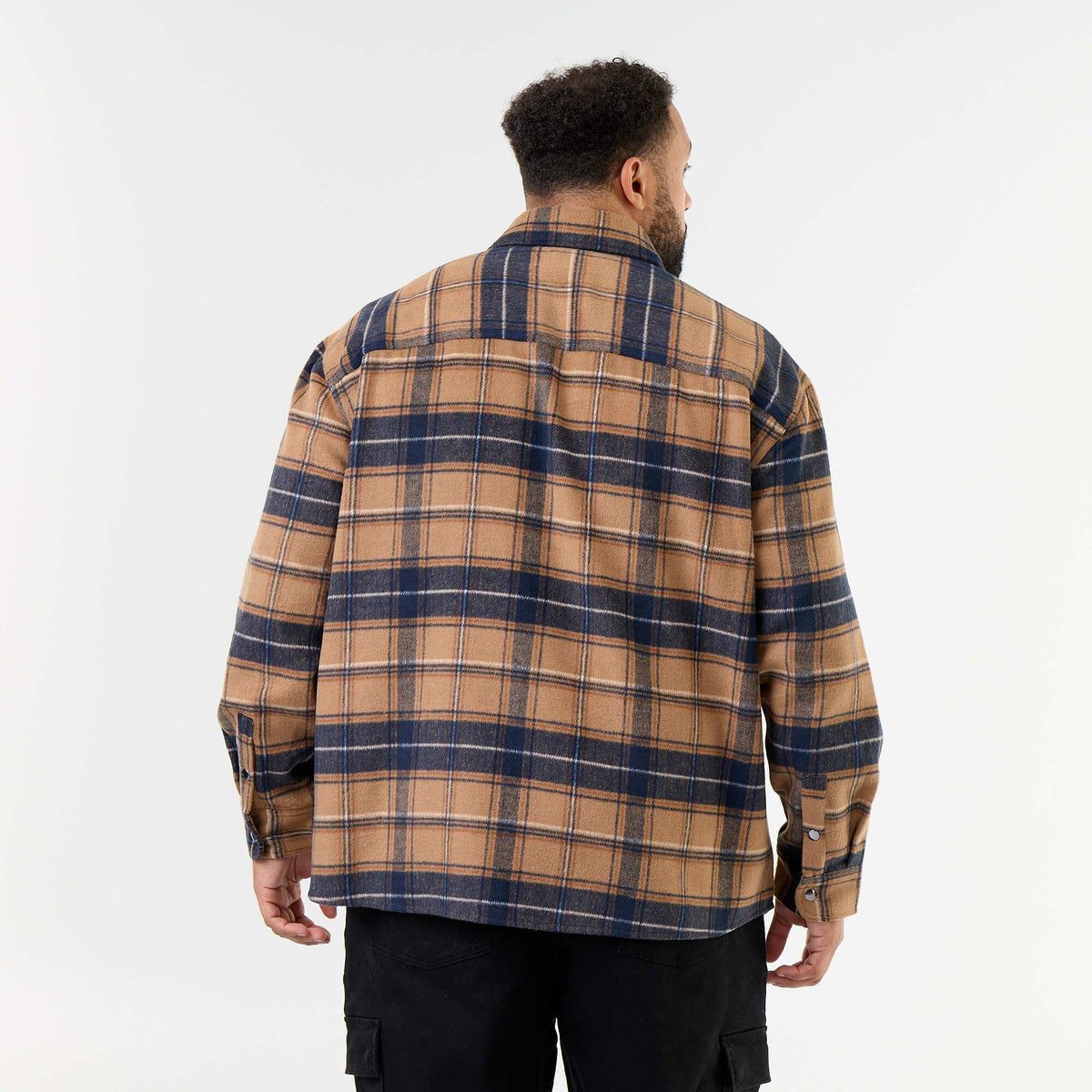 Checked overshirt BEIGE