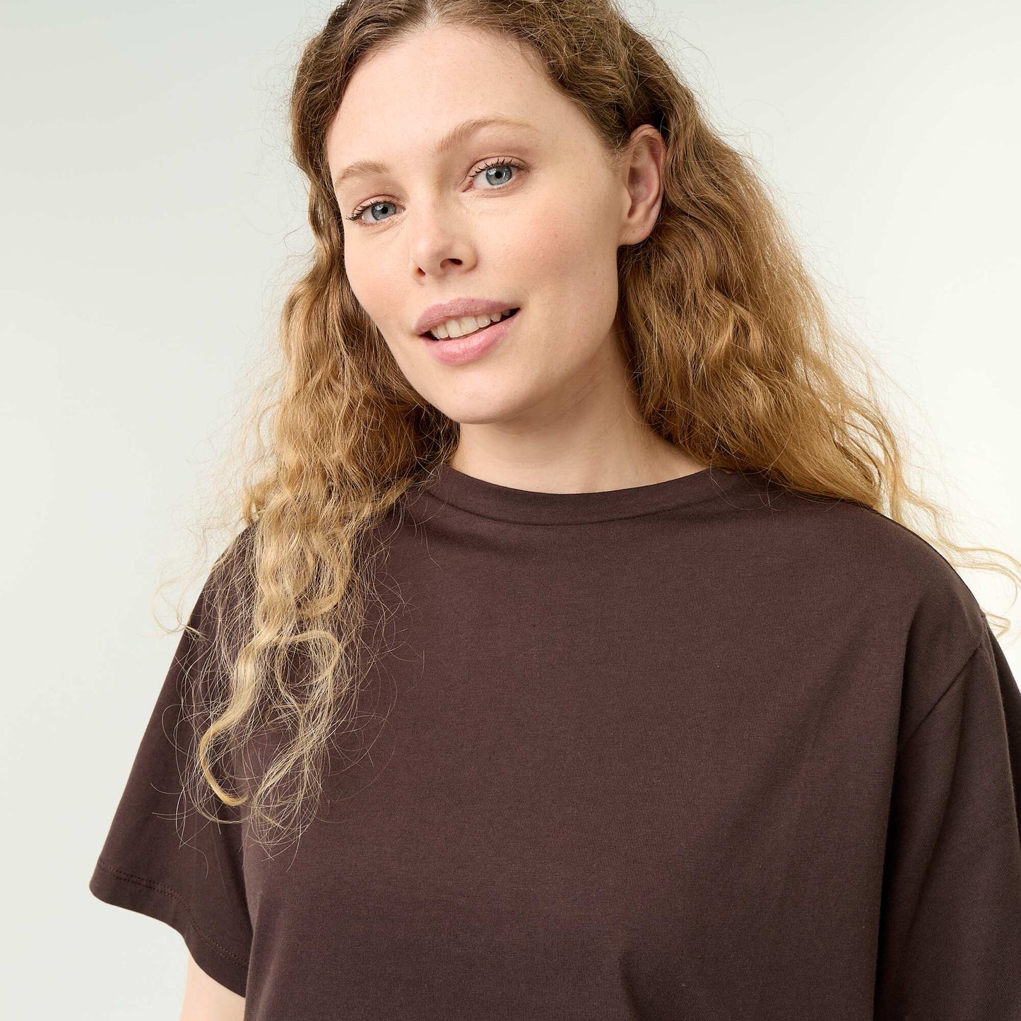 Fringed Basic T-shirt BROWN