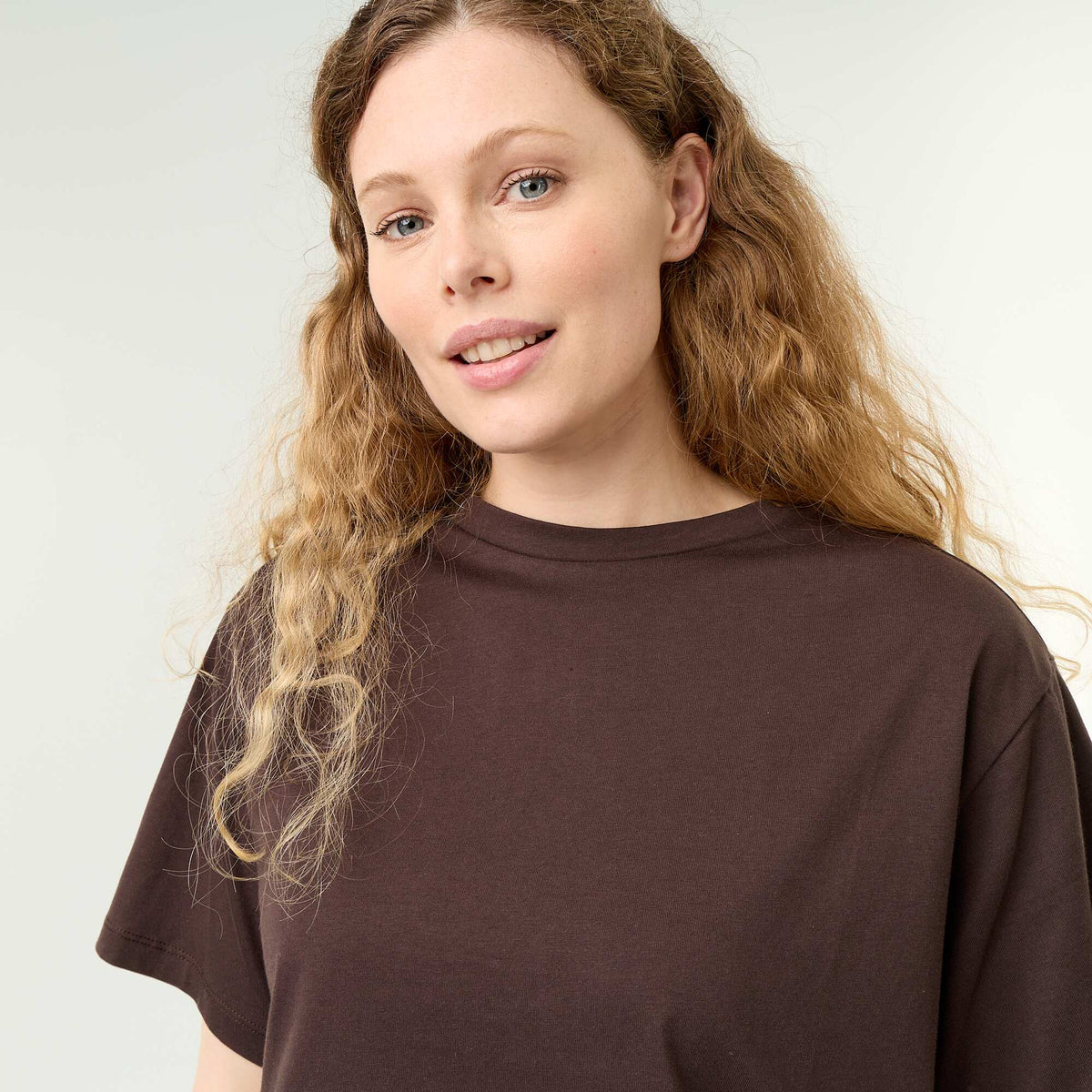 Fringed Basic T-shirt BROWN