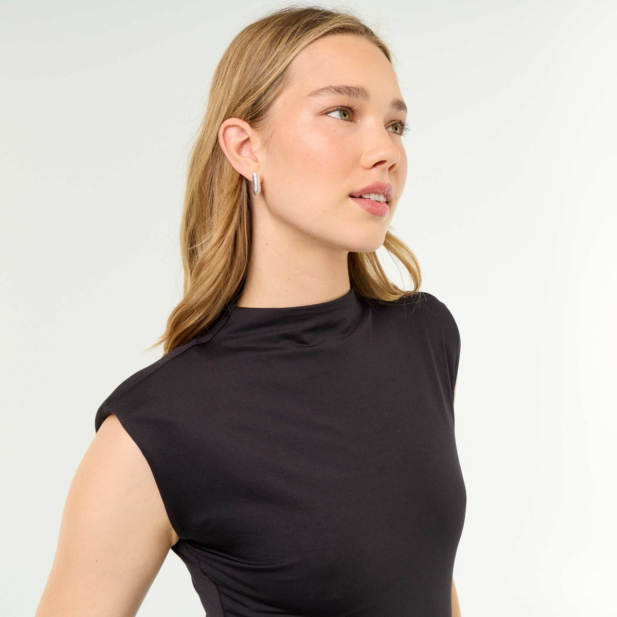 Bodysuit with Shoulder Pads BLACK