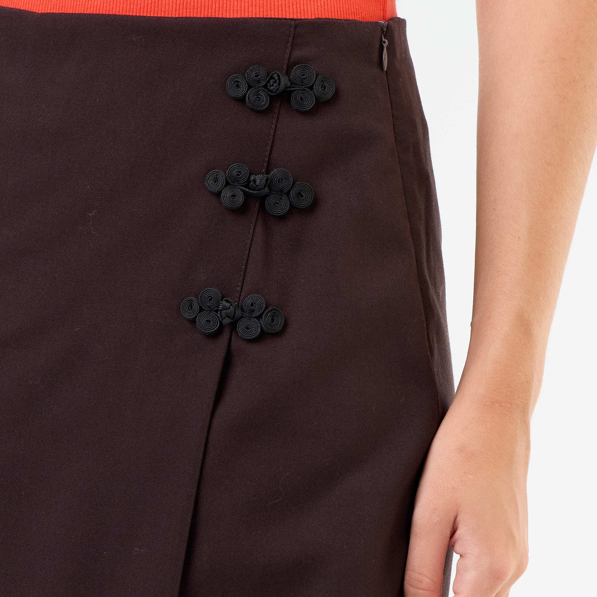 Mandarin Detail Skort BROWN