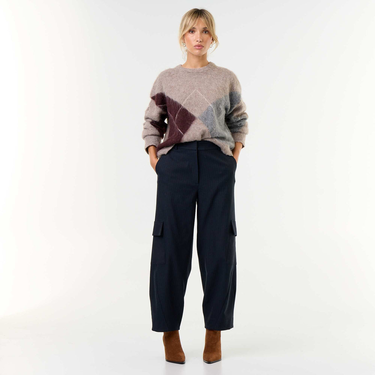 Barrel-leg Trousers BLUE