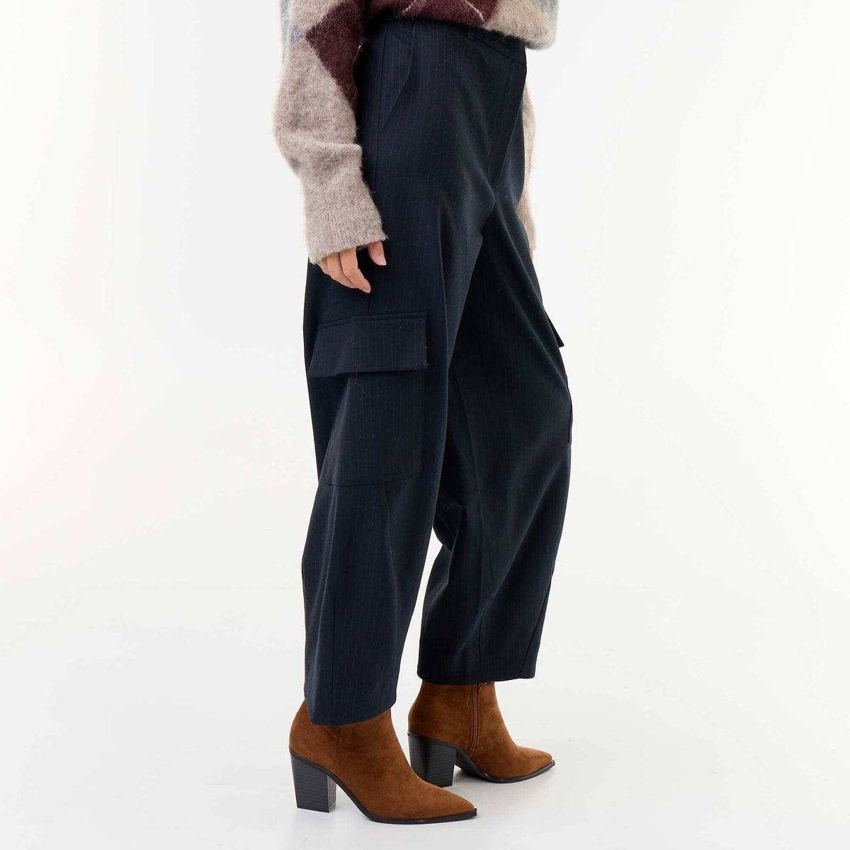 Barrel-leg Trousers BLUE