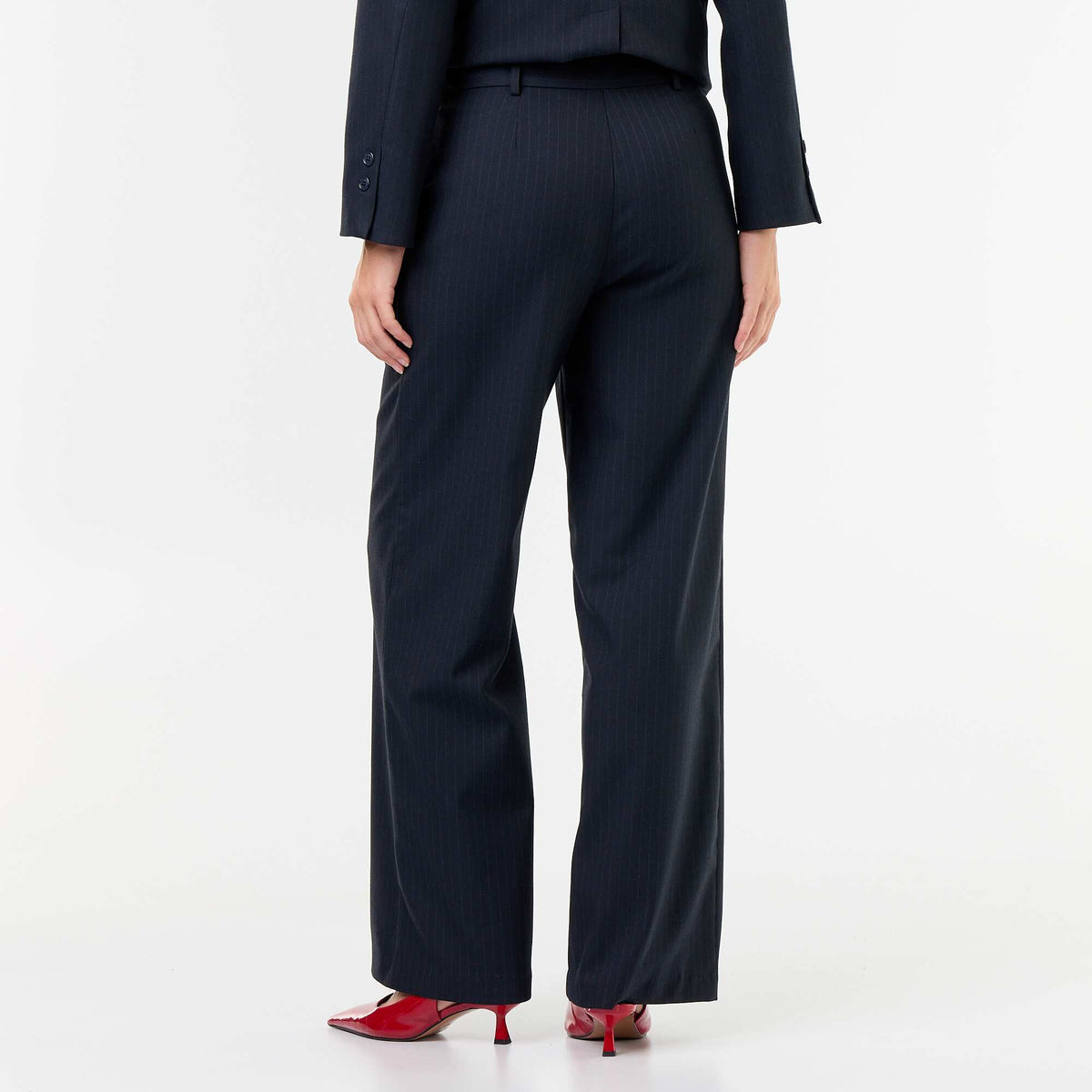 Wide-leg trousers with gold buttons BLUE