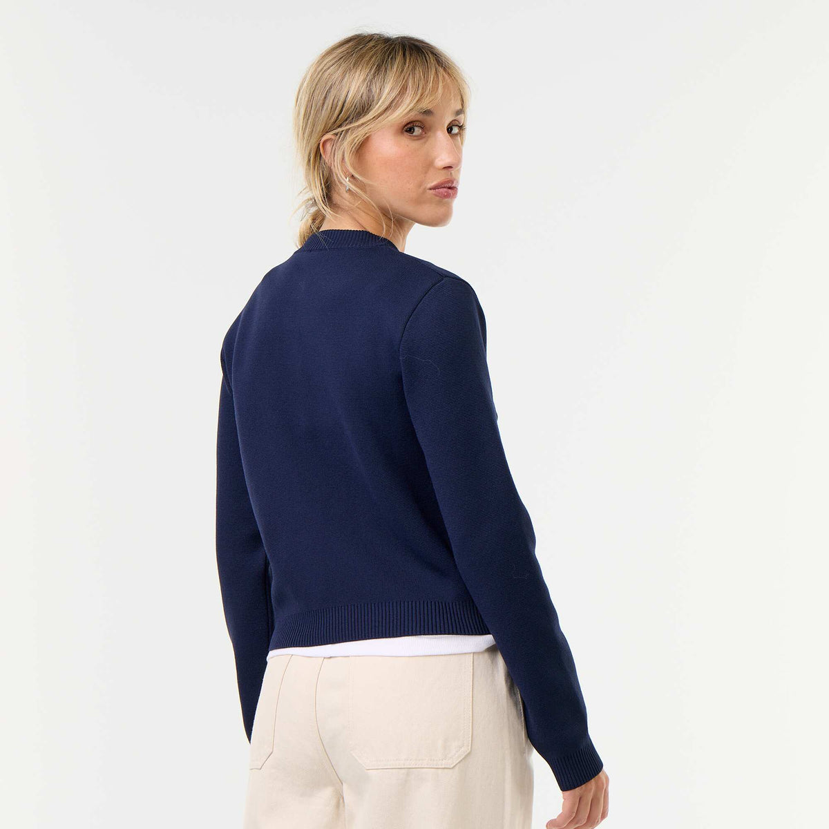 Officer-Style Cardigan with Decorative Braiding BLUE