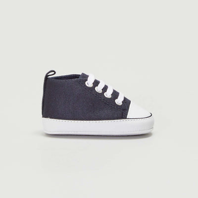 High top canvas trainers BLUE