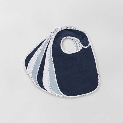 Pack of 7 lined towelling bibs