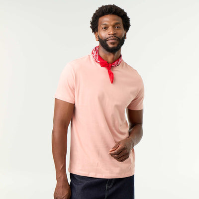 Plain jersey straight T-shirt PINK