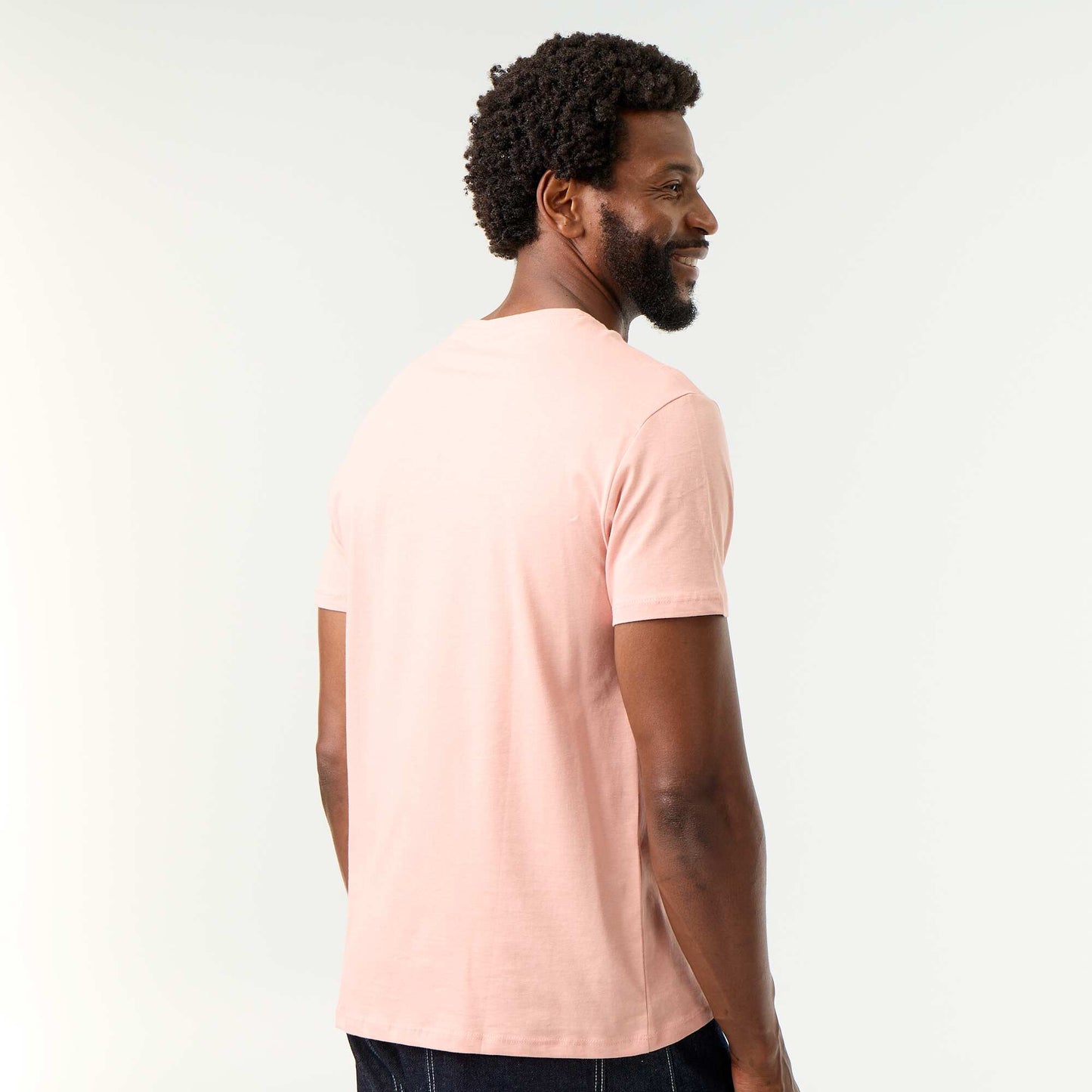 Plain jersey straight T-shirt PINK