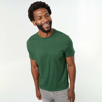 Plain jersey straight T-shirt GREEN