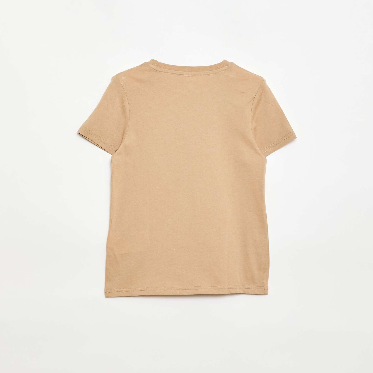 Basic plain jersey T-shirt BEIGE