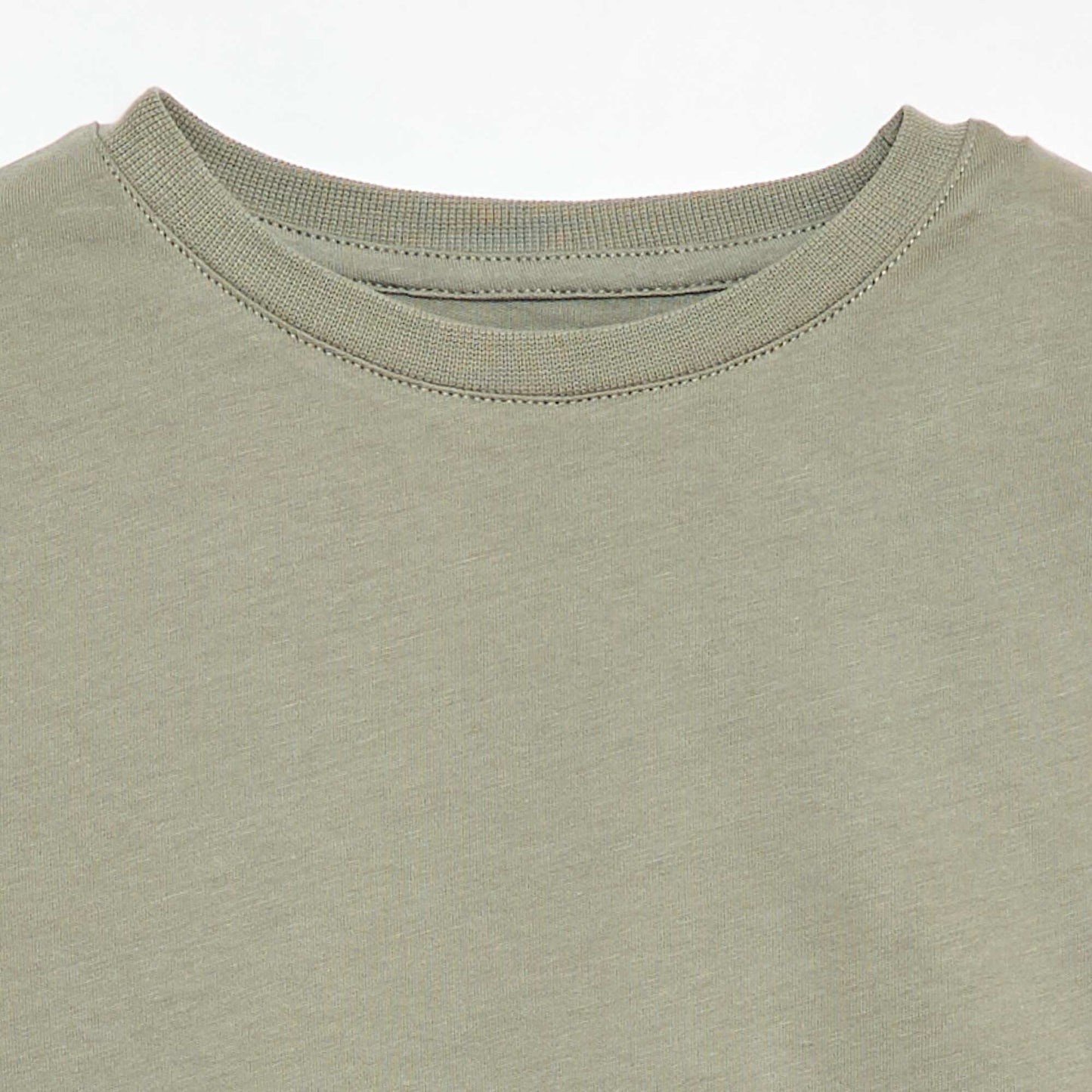 Basic plain jersey T-shirt GREEN