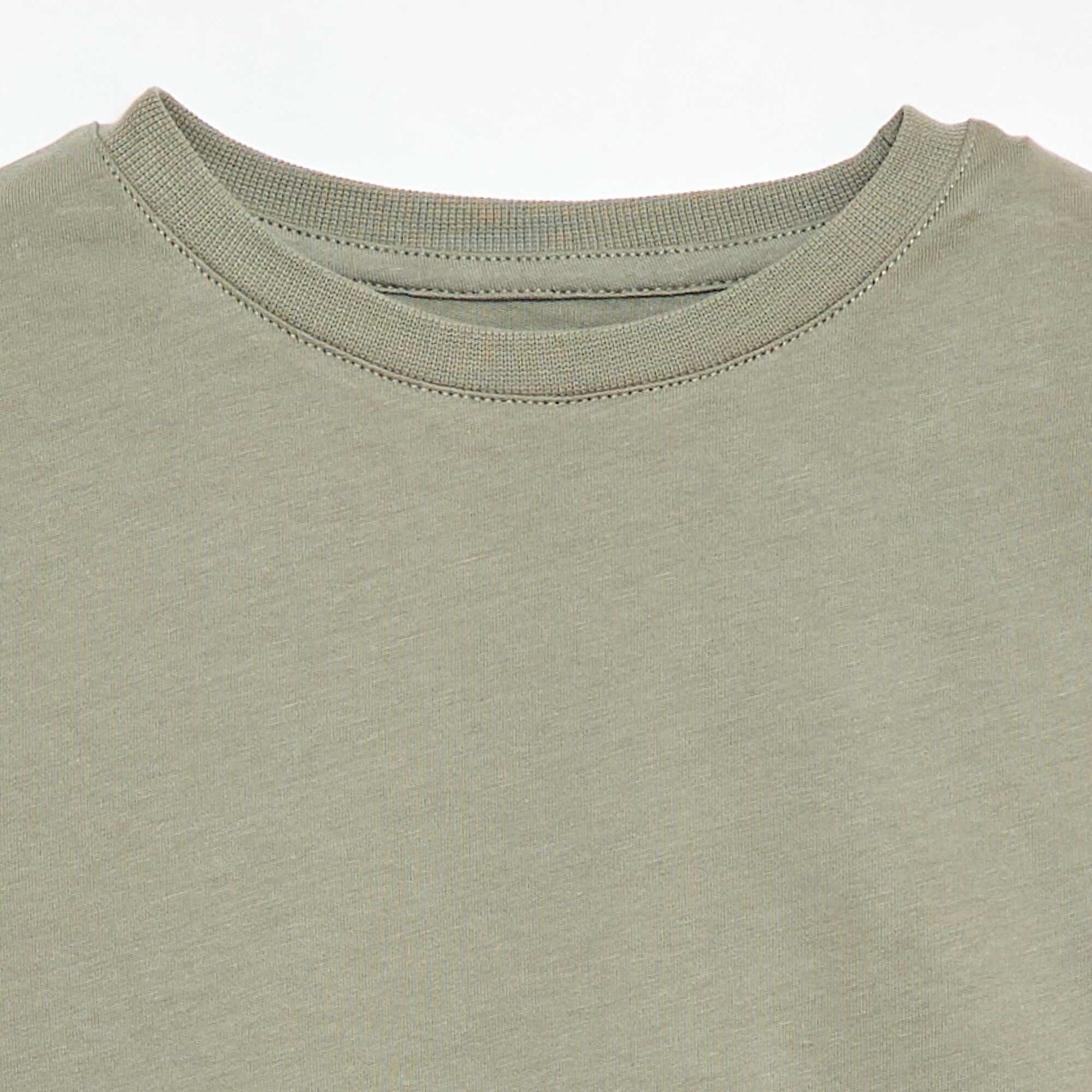 Basic plain jersey T-shirt GREEN