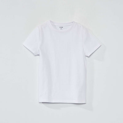 Basic plain jersey T-shirt WHITE