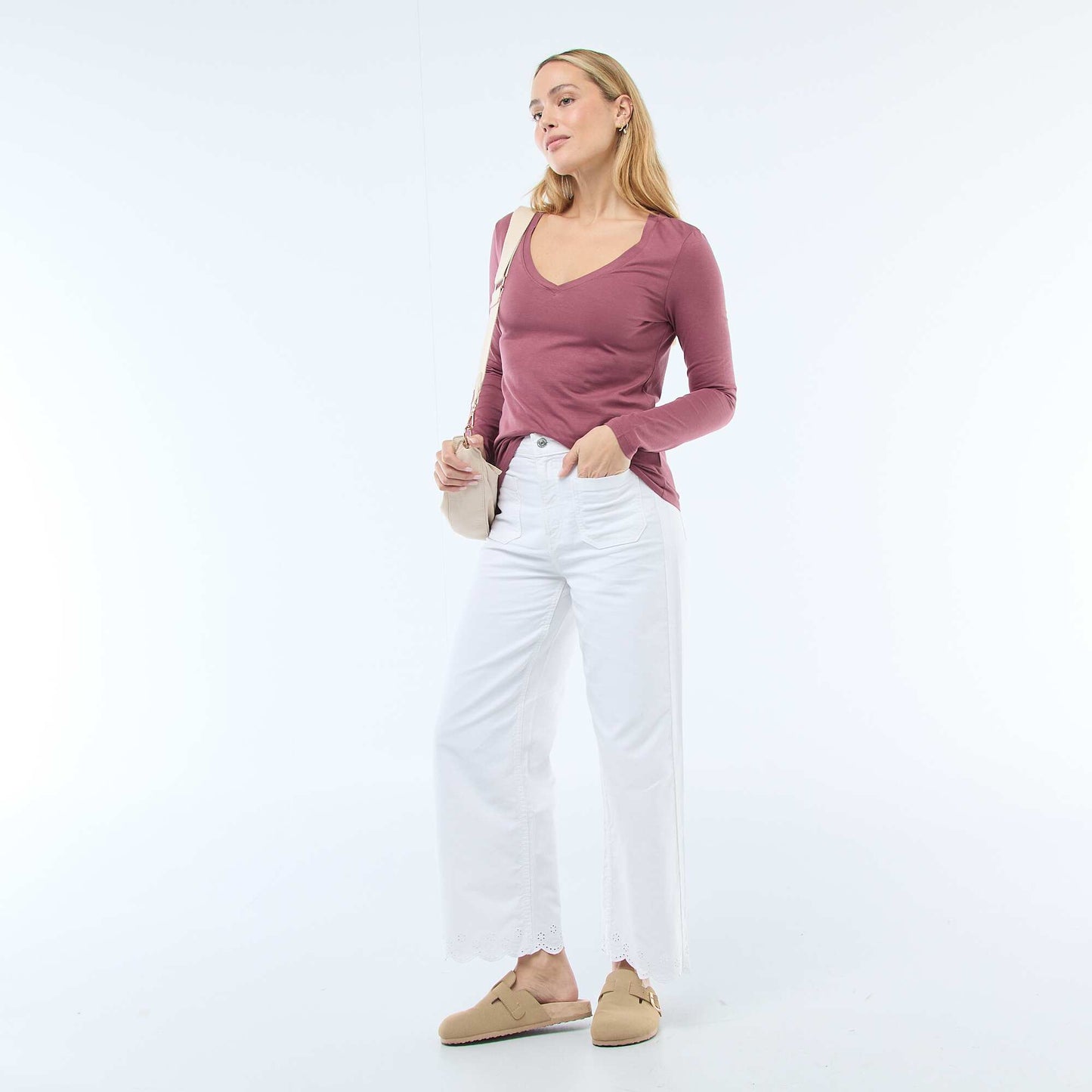 V-neck T-shirt PINK