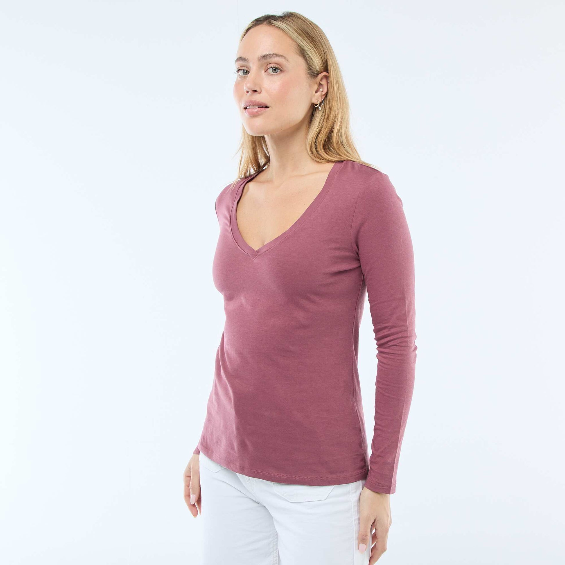V-neck T-shirt PINK