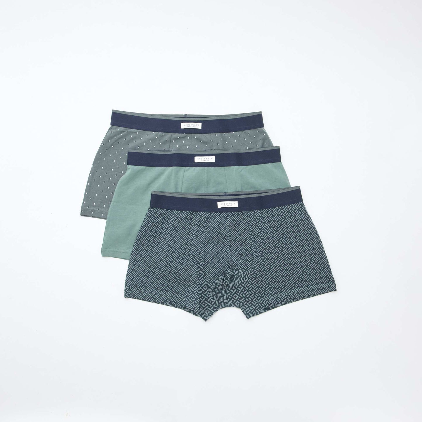 Pack of 3 pairs of stretch boxer shorts KHAKI