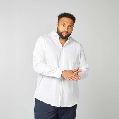 Stretch twill shirt WHITE