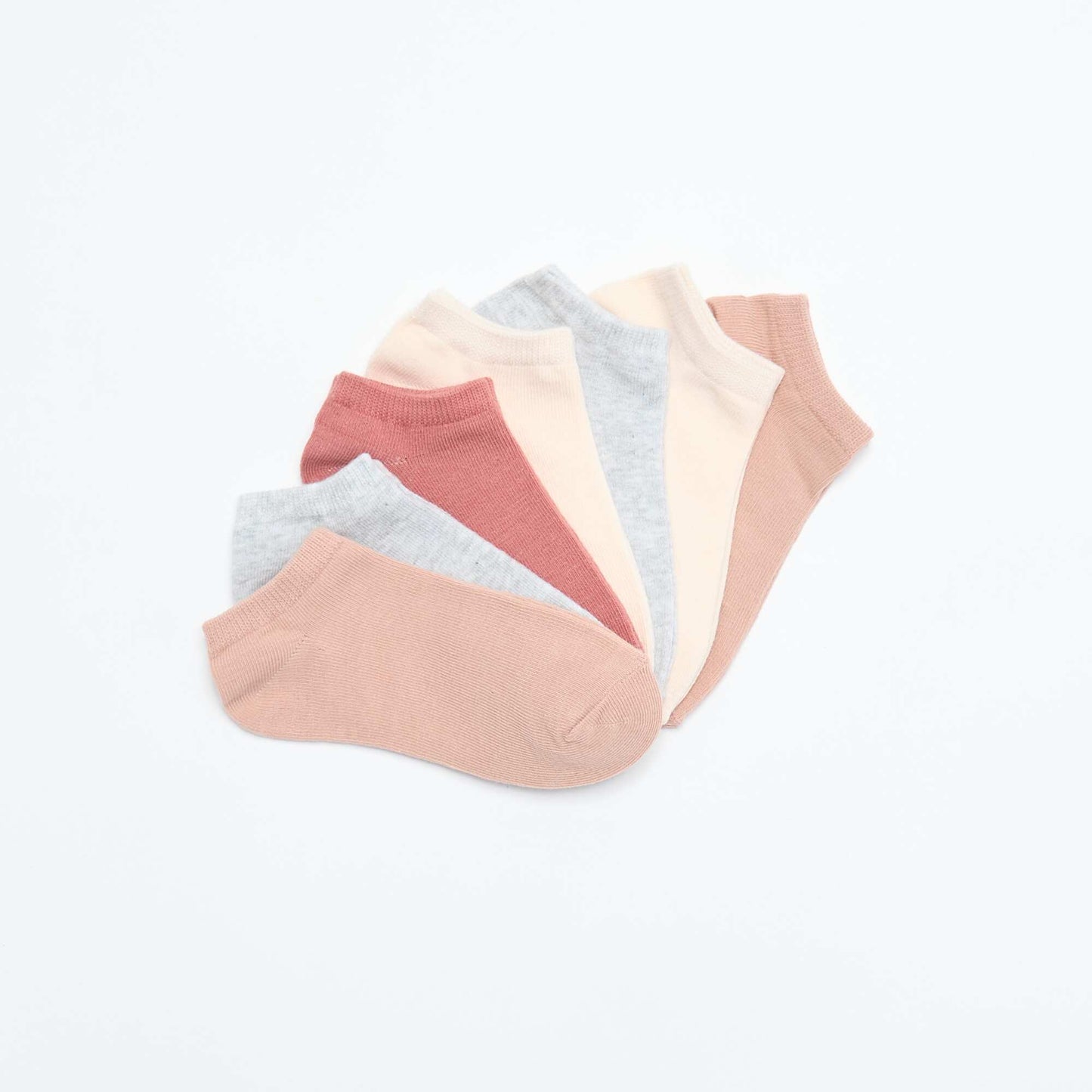 Pack of 7 invisible socks PINK