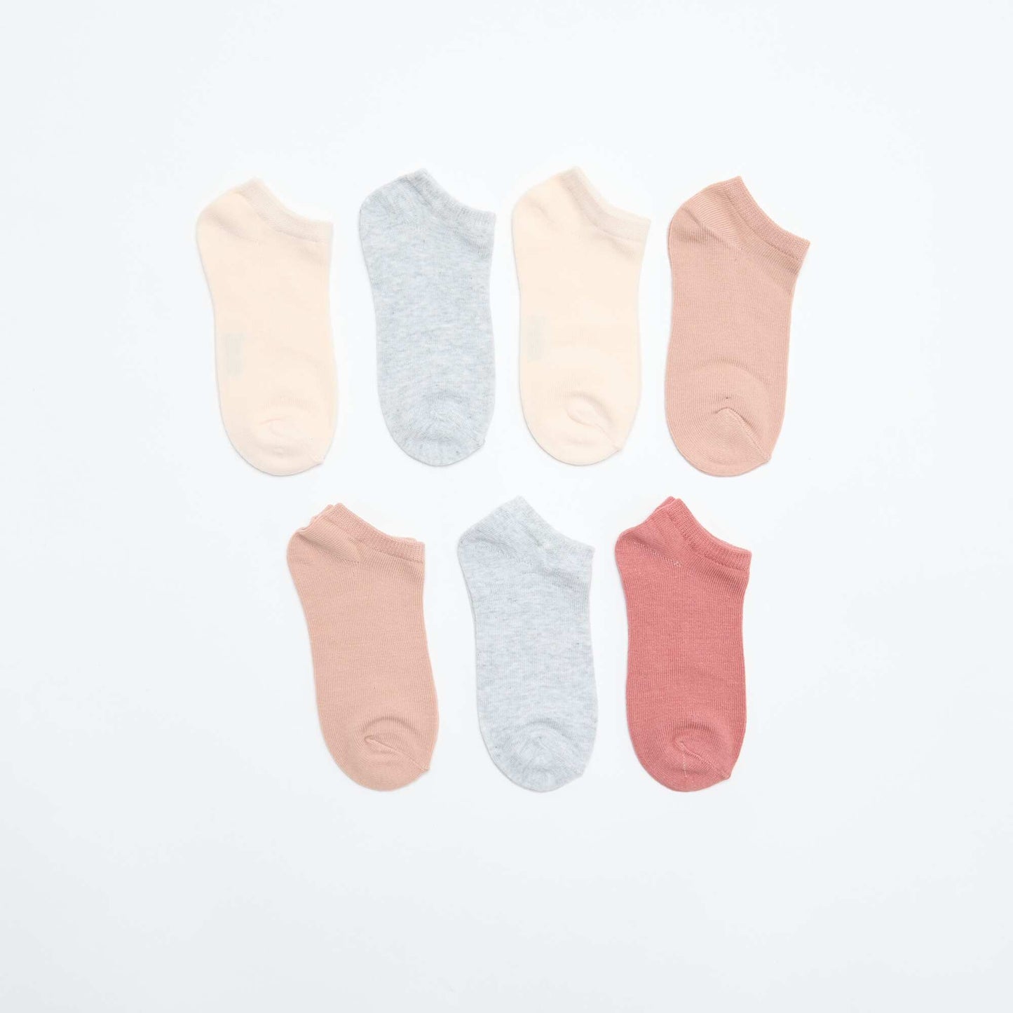 Pack of 7 invisible socks PINK