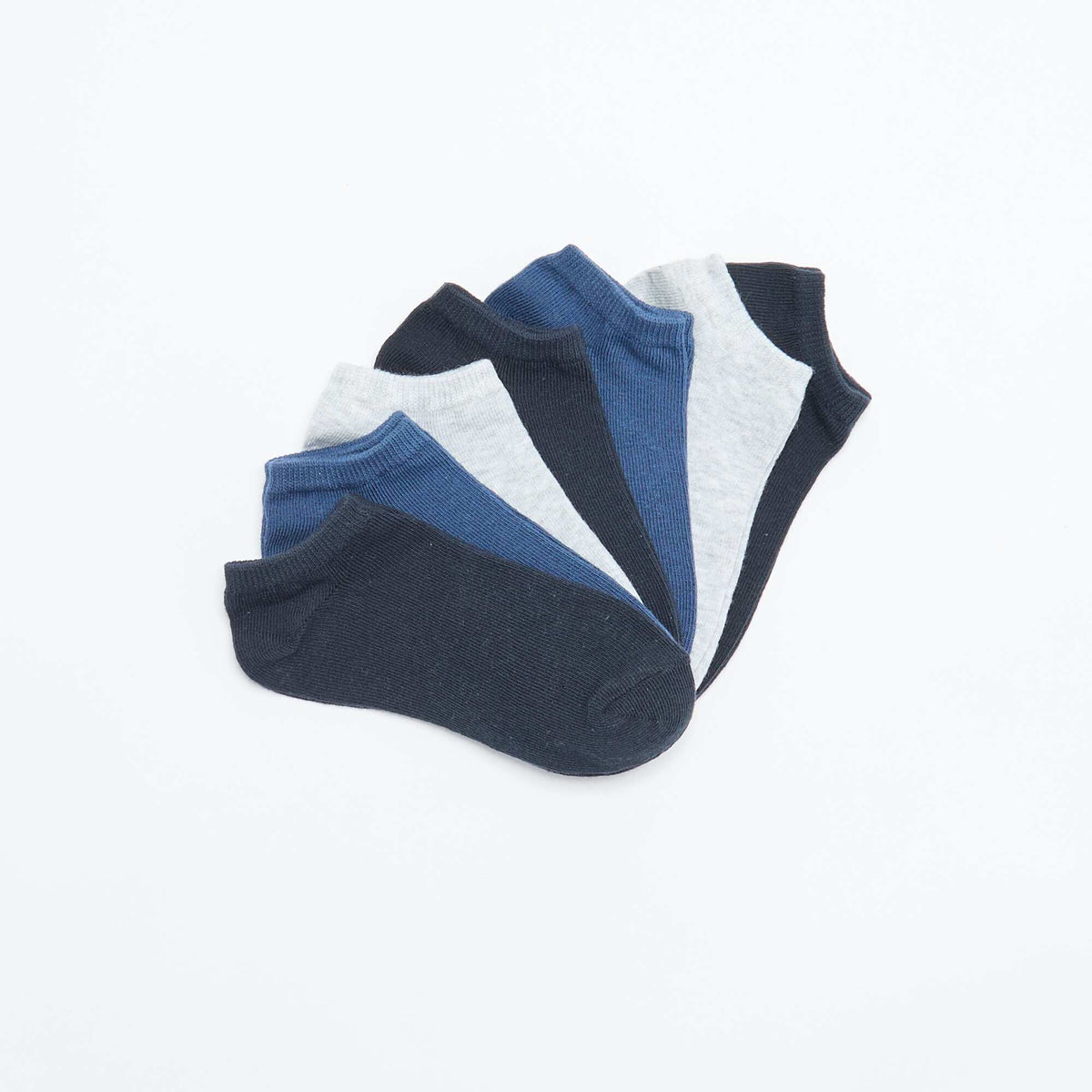 Pack of 7 pairs of invisible socks BLUE