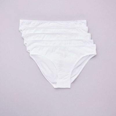 Pack of 5 plain cotton briefs WHITE
