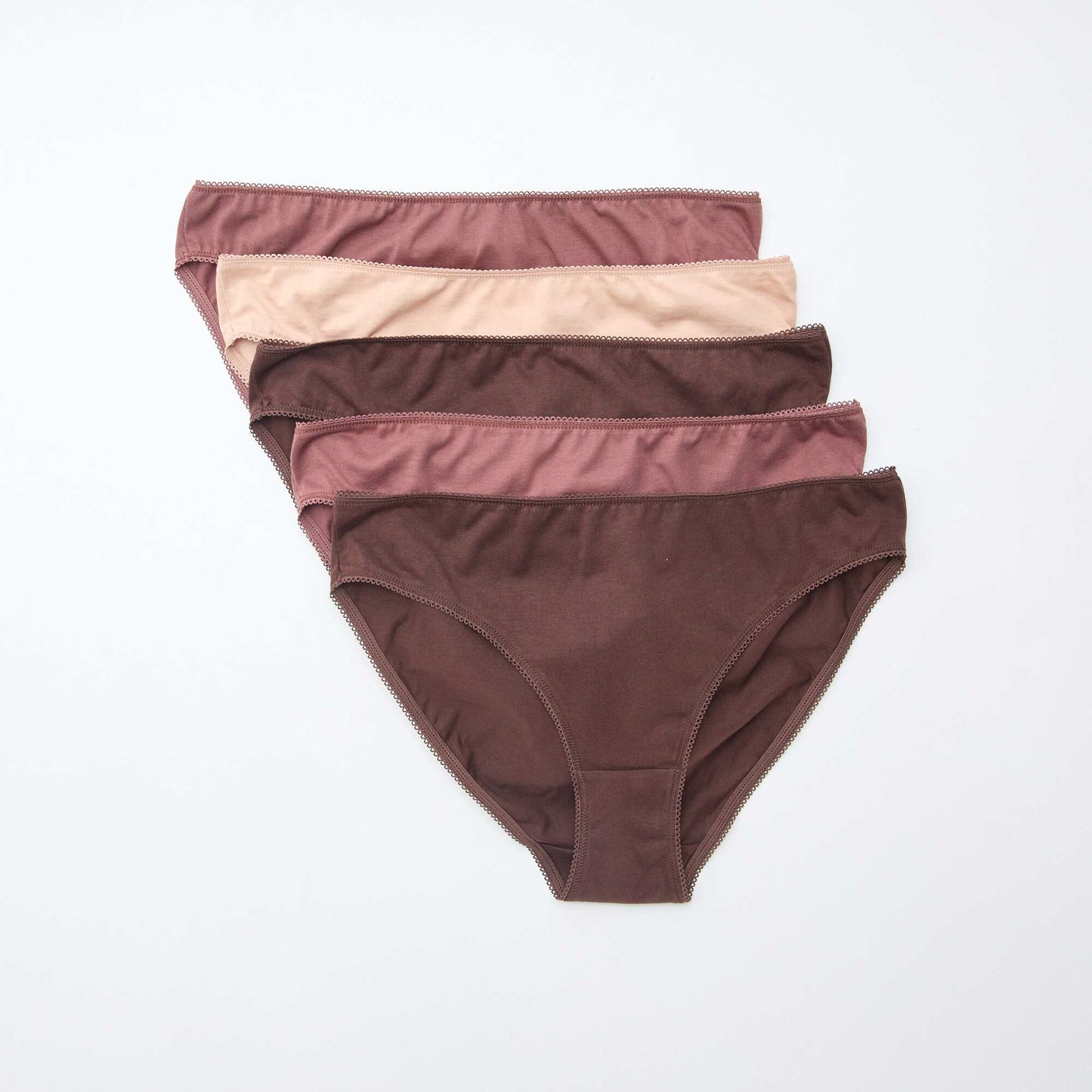 Pack of 5 plain cotton briefs BROWN