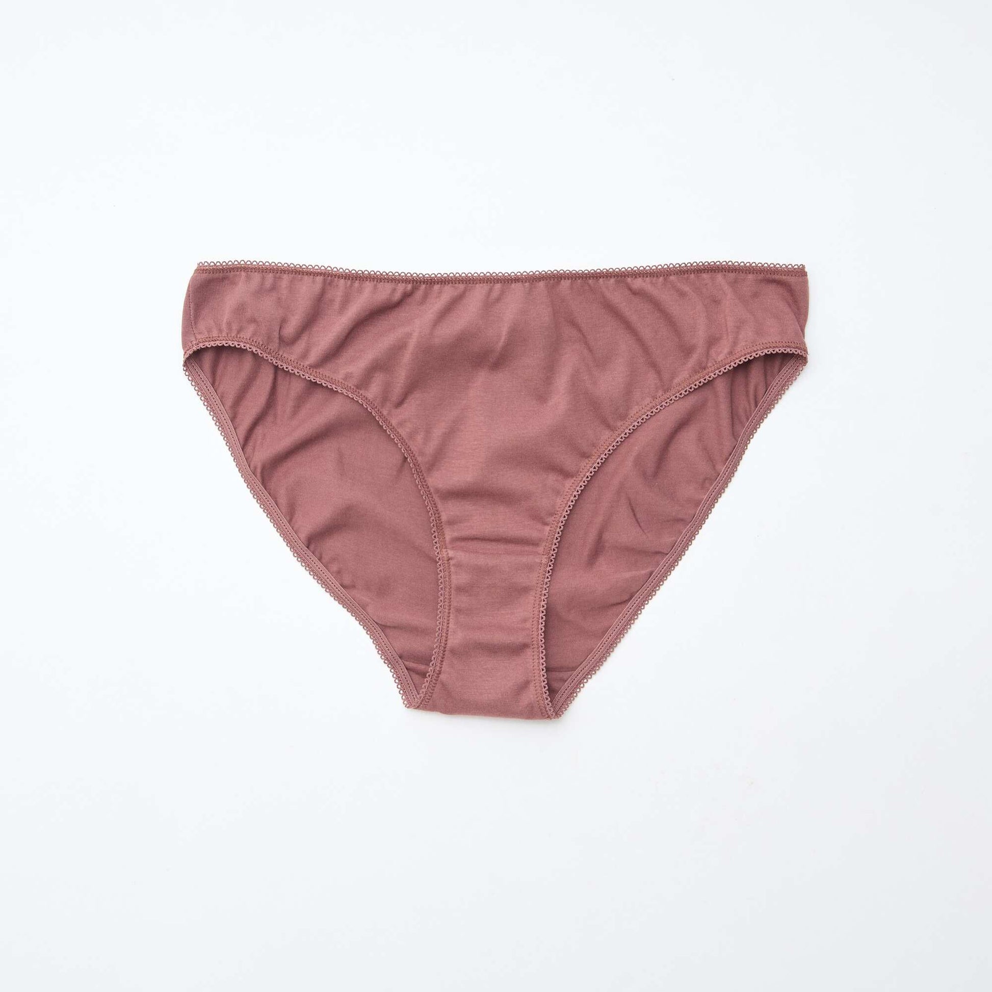 Pack of 5 plain cotton briefs BROWN