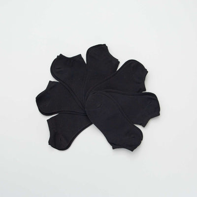 Pack of 7 pairs of trainer socks BLACK