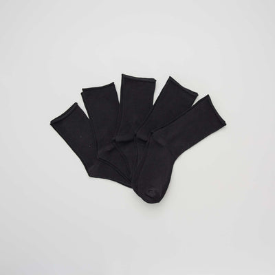 Pack of 5 pairs of socks BLACK