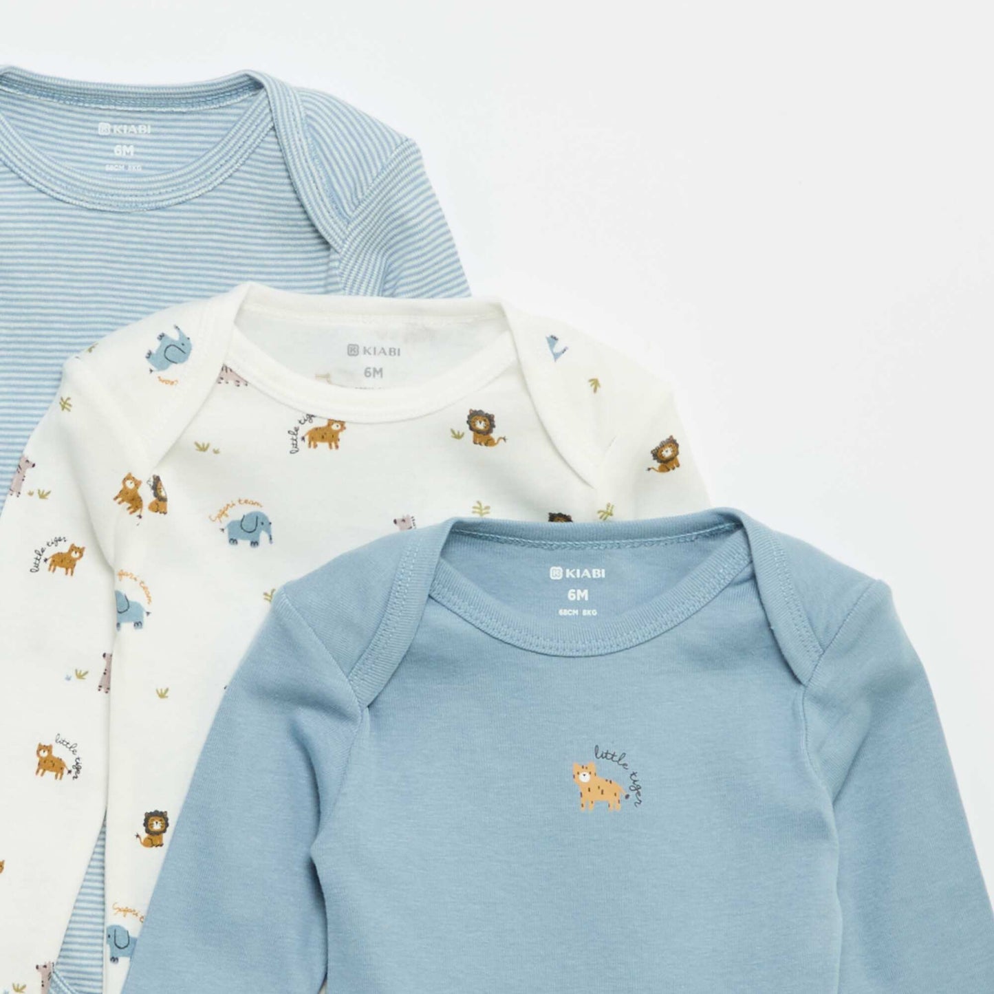 Pack of 3 long-sleeved bodies WHITE