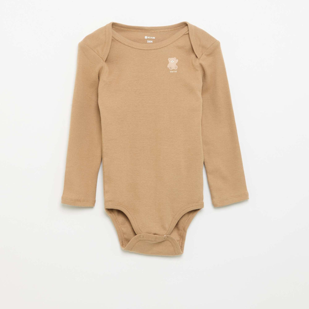 Set of 3 long-sleeved bodysuits BROWN