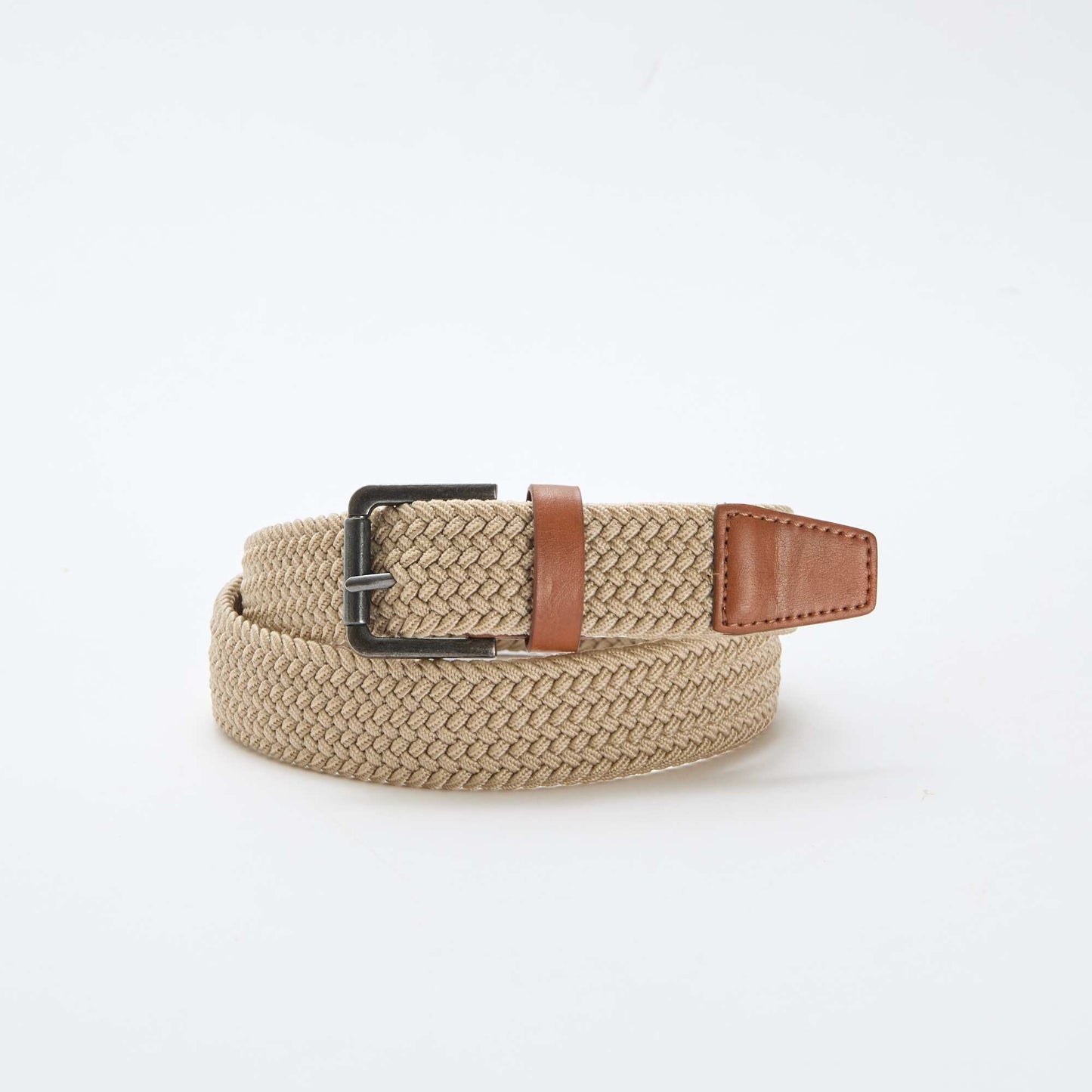 Braided elasticated belt BEIGE