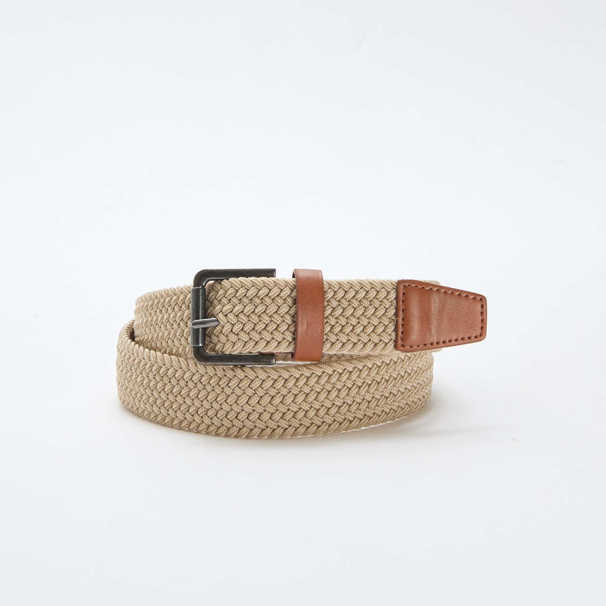 Braided elasticated belt BEIGE