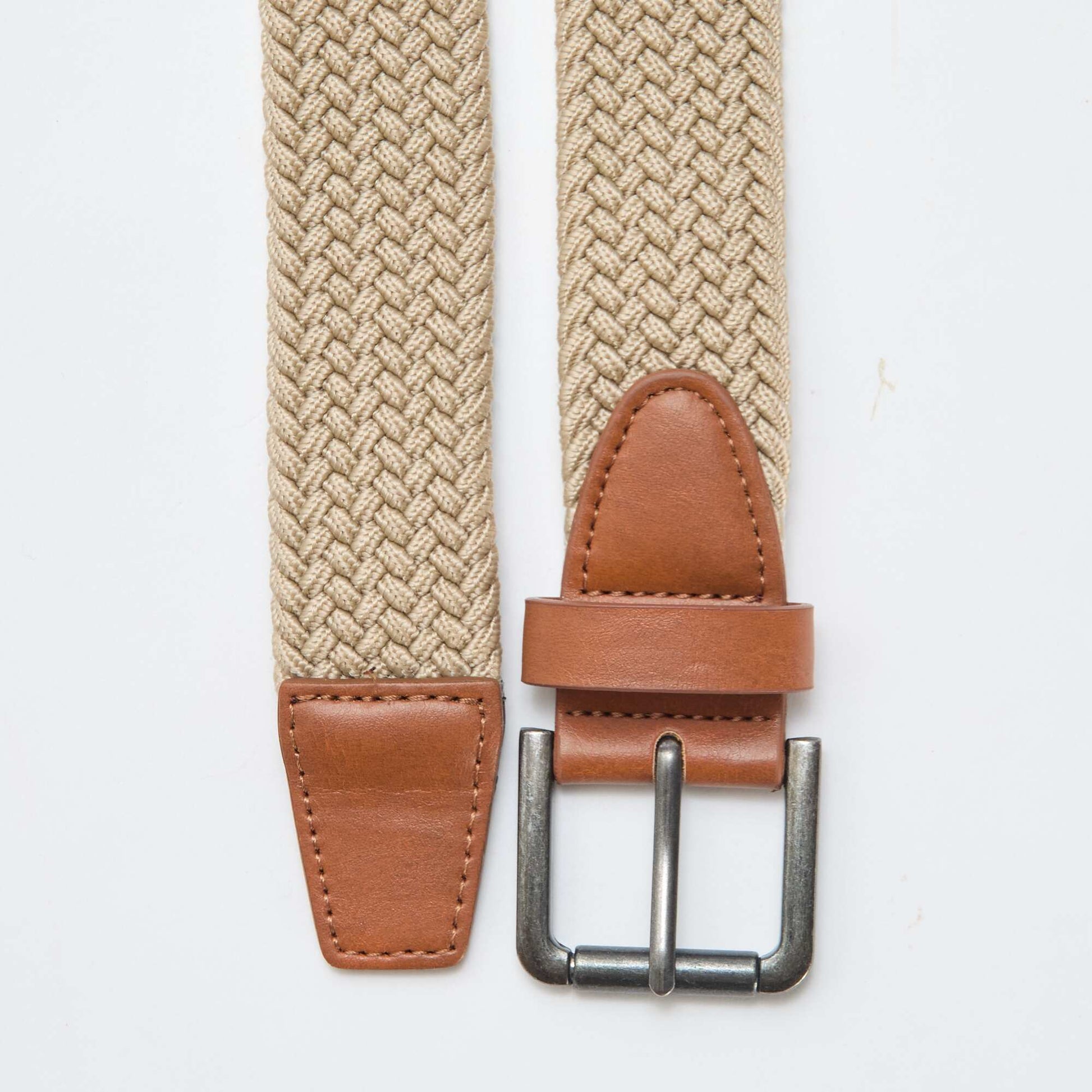 Braided elasticated belt BEIGE