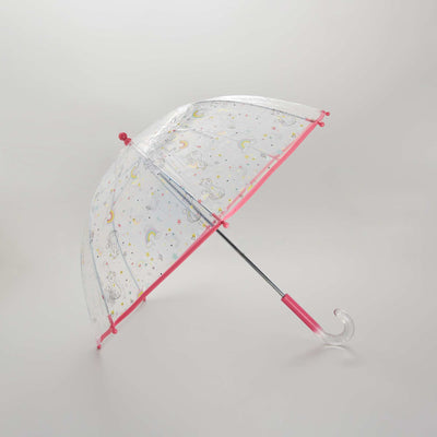 See-through cat and rainbow umbrella WHITE