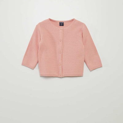 Decorative-knit cardigan PINK