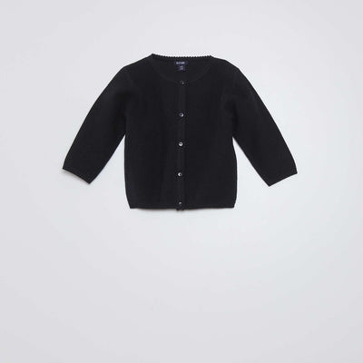 Decorative-knit cardigan BLACK
