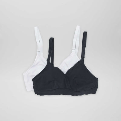 Pack of 2 cotton breastfeeding bras WHITE