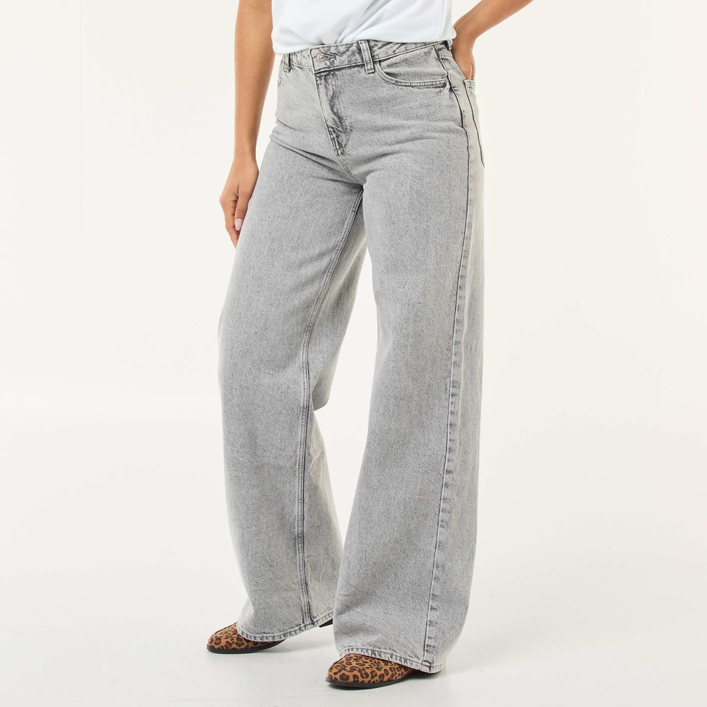 Wide-leg jeans - 30L GREY