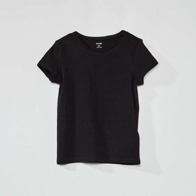 Plain jersey T-shirt BLACK